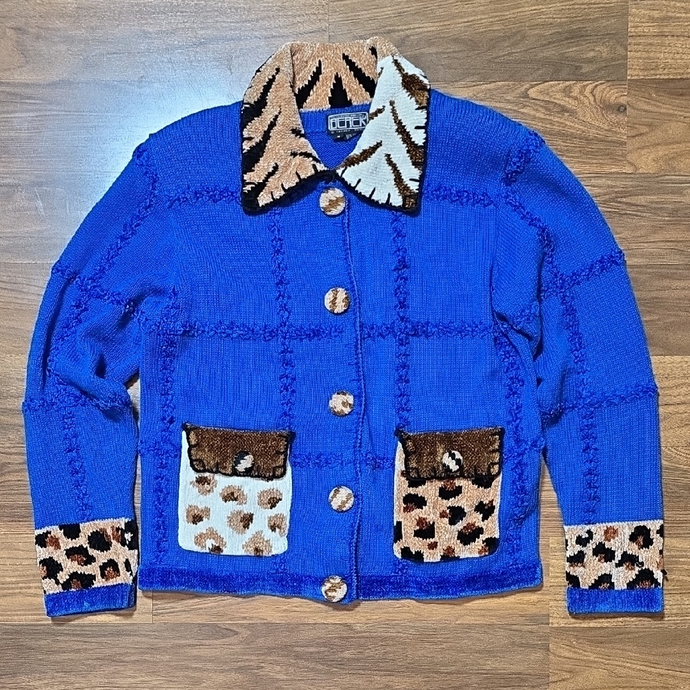 Berek Knit Cardigan With Animal Print Accents